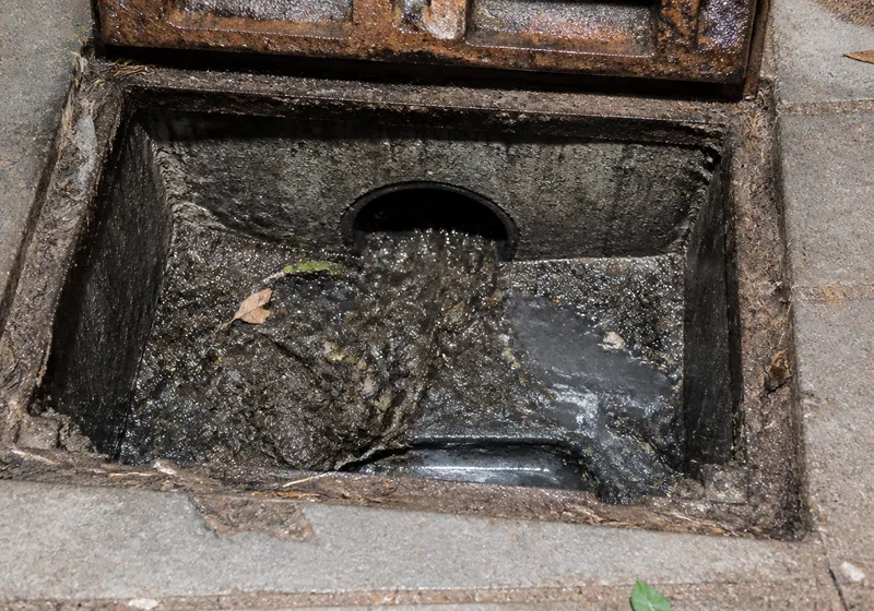 Imbornal y arqueta de saneamiento en Sevilla donde se concentra materia orgánica y plagas